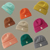 New design winter knitted hat custom beanies with logo flat embroidery